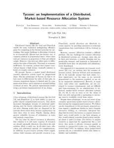 Tycoon: an Implementation of a Distributed, Market-based Resource Allocation System