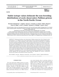 Stable isotope values delineate the non-breeding distributions of sooty shearwaters Puffinus griseus