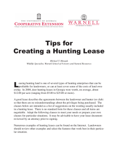 L Tips for Creating a Hunting Lease