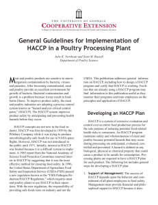 M General Guidelines for Implementation of HACCP in a Poultry Processing Plant