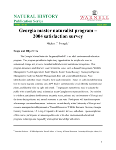 Georgia master naturalist program – 2004 satisfaction survey NATURAL HISTORY Publication
