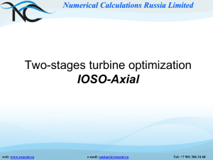 Two-stages turbine optimization IOSO-Axial Numerical Calculations Russia Limited