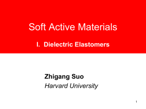 Soft Active Materials Zhigang Suo Harvard University I.  Dielectric Elastomers