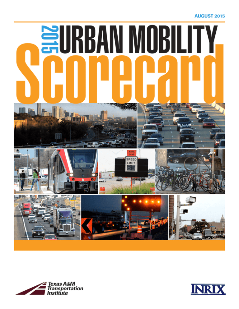 Scorecard URBAN MOBILITY 2015 AUGUST 2015