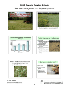 2010 Georgia Grazing School: New weed management tools for grazed pastures