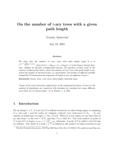 On the number of t-ary trees with a given path length