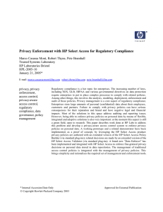 Privacy Enforcement with HP Select Access for Regulatory Compliance