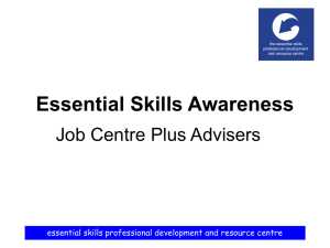 Essential Skills Awareness Job Centre Plus Advisers