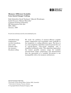 Memory Efficient Scalable Line-based Image Coding