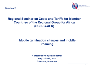 Regional Seminar on Costs and Tariffs for Member (SG3RG-AFR)