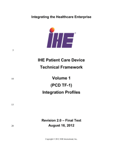 IHE Patient Care Device Technical Framework Volume 1 (PCD TF-1)