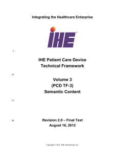 IHE Patient Care Device Technical Framework Volume 3 (PCD TF-3)