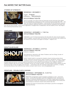 Past MOVIES THAT MATTER Events  STORIES OF STRENGTH WEDNESDAY, DECEMBER 9