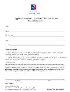 Application for American University School of Communication Simpson Fellowship