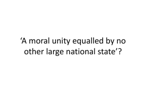 ‘A moral unity equalled by no other large national state’?