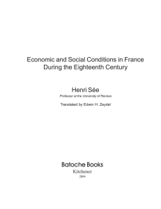 Economic and Social Conditions in France During the Eighteenth Century Henri Sée
