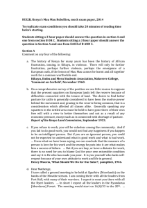 HI32B, Kenya’s Mau Mau Rebellion, mock exam paper, 2014