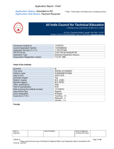 All India Council for Technical Education Application Report - Part2 Payment Received