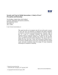 Security and Trust in Mobile Interactions: A Study of Users'