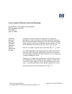 Lower Limits of Discrete Universal Denoising