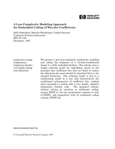 A Low-Complexity Modeling Approach for Embedded Coding of Wavelet Coefficients