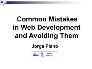 Common Mistakes in Web Development and Avoiding Them Jorge Plano