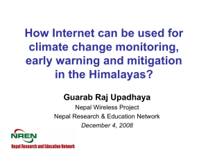 How Internet can be used for climate change monitoring, in the Himalayas?