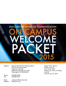 PACKET WELCOME ON CAMPUS 2015