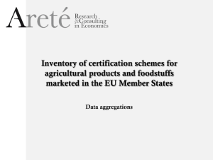 Inventory of certification schemes for agricultural products and foodstuffs