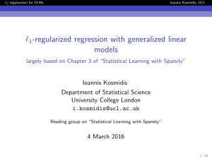 ` -regularized regression with generalized linear models