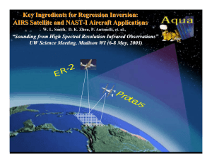 Key Ingredients for Regression Inversion: AIRS Satellite and NAST - I Aircraft Applications