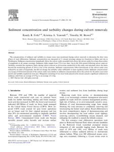 Sediment concentration and turbidity changes during culvert removals ARTICLE IN PRESS