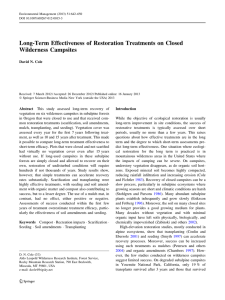 Long-Term Effectiveness of Restoration Treatments on Closed Wilderness Campsites David N. Cole