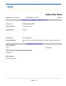 Safety Data Sheet 1. PRODUCT AND COMPANY IDENTIFICATION