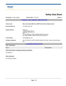 Safety Data Sheet 1. PRODUCT AND COMPANY IDENTIFICATION