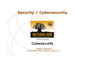 Security / Cybersecurity Cybersecurity Side Event Herbert Bertine