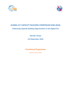 GLOBAL ICT CAPACITY BUILDING SYMPOSIUM (CBS-2016)  Provisional Programme