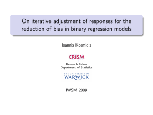 On iterative adjustment of responses for the Ioannis Kosmidis IWSM 2009