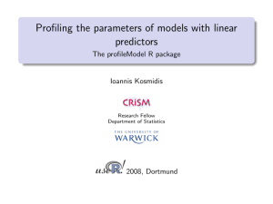 Profiling the parameters of models with linear predictors The profileModel R package
