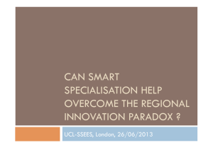 CAN SMART SPECIALISATION HELP OVERCOME THE REGIONAL INNOVATION PARADOX ?