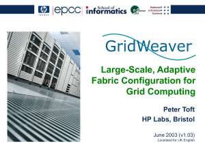 Large-Scale, Adaptive Fabric Configuration for Grid Computing Peter Toft
