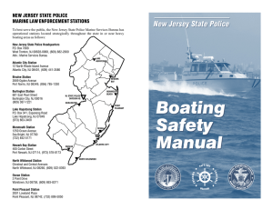 New Jersey State Police NEW JERSEY STATE POLICE MARINE LAW ENFORCEMENT STATIONS