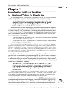 Chapter 1 Introduction to Bicycle Facilities 1. Goals and Visions for Bicycle Use