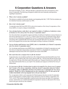 S Corporation Questions &amp; Answers