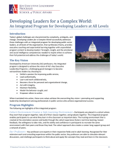 Developing Leaders for a Complex World: Introduction