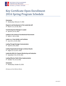 Key Certificate Open Enrollment 2016 Spring Program Schedule