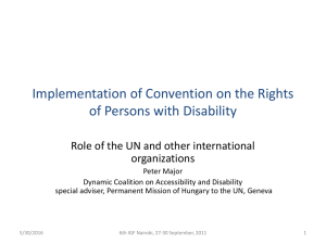 Implementation of Convention on the Rights of Persons with Disability organizations