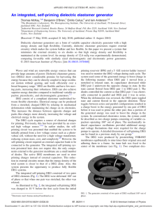 An integrated, self-priming dielectric elastomer generator Thomas McKay, Benjamin O’Brien, Emilio Calius,