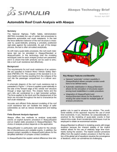 Abaqus Technology Brief Automobile Roof Crush Analysis with Abaqus