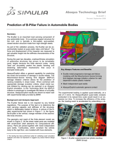 Abaqus Technology Brief Prediction of B-Pillar Failure in Automobile Bodies